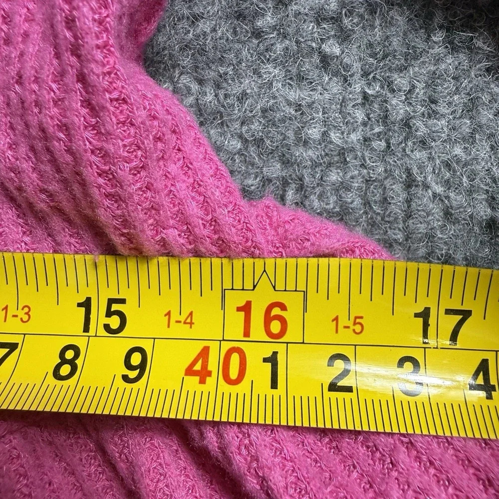 NWT Cat & Jack Girls Long Sleeve Cozy Waffle Knit Dress Pink Tiered Large 10/12